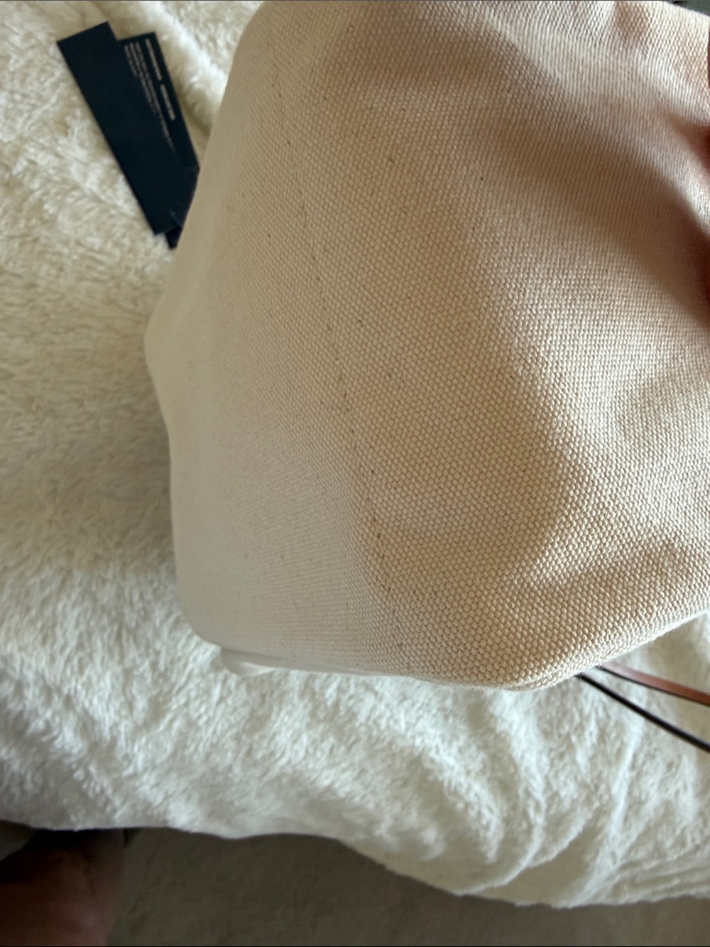 Dooney & Bourke Cream Canvas Tote with Brown Leather Trim - Picture 5 of 5